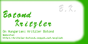 botond kritzler business card